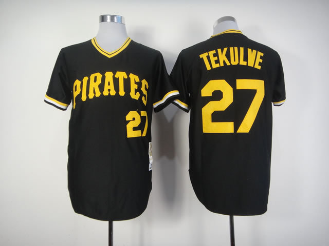 Men Pittsburgh Pirates #27 Kang Black Throwback MLB Jerseys